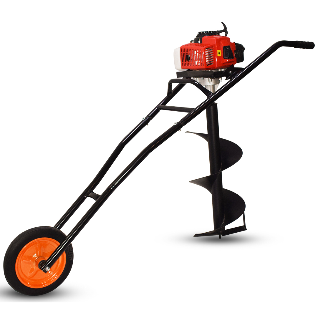 Balwaan Trolly Earth Auger with 8 Inch and 12 Inch Planter 63cc